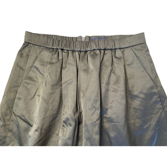 MADEWELL DEEP OLIVE GREEN SATIN PREPPY LINED A-LINE MINI SKIRT SIZE SMALL MINT! - Picture 3 of 8